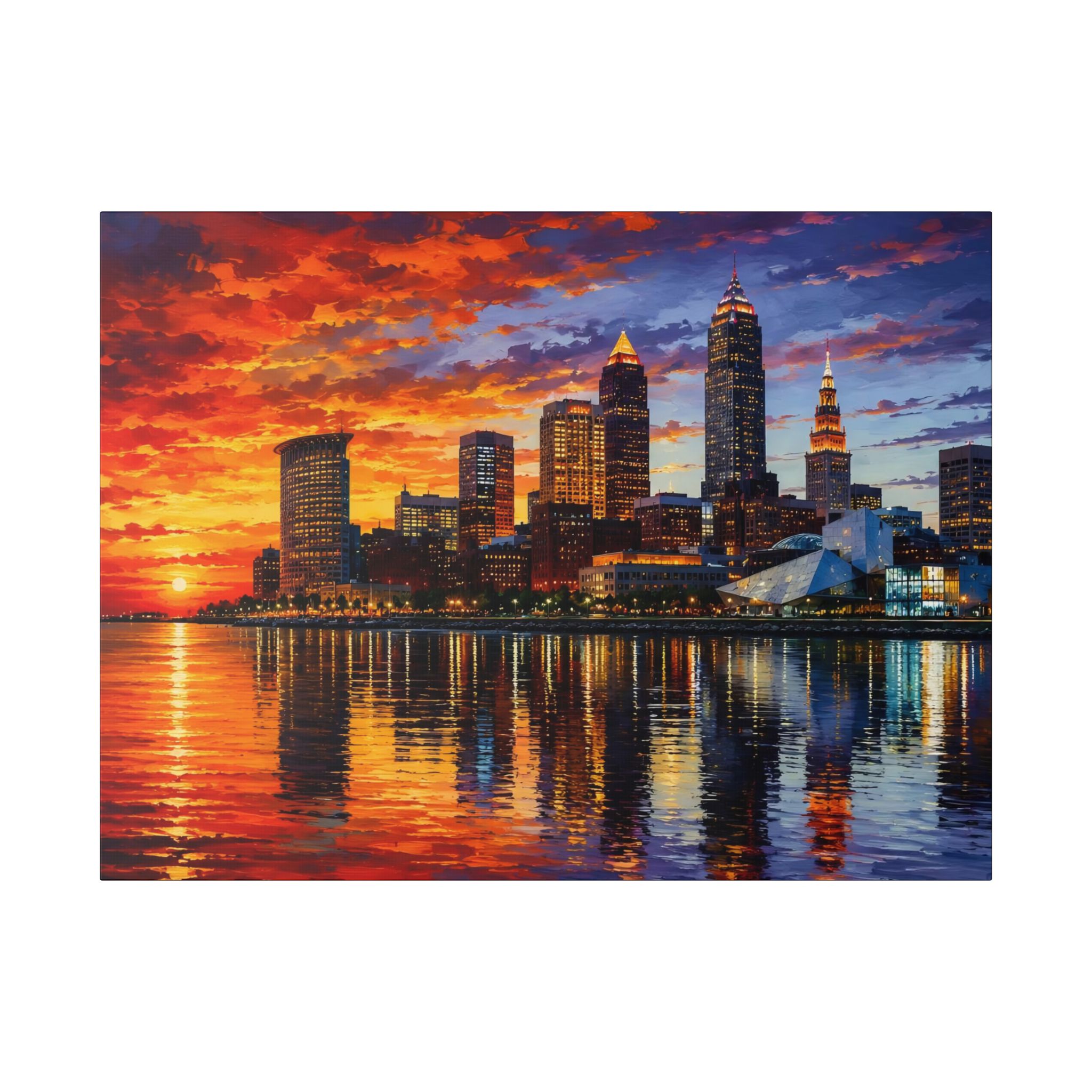 Sunset City Skyline Canvas Print — Cleveland Afterglow - Image 5