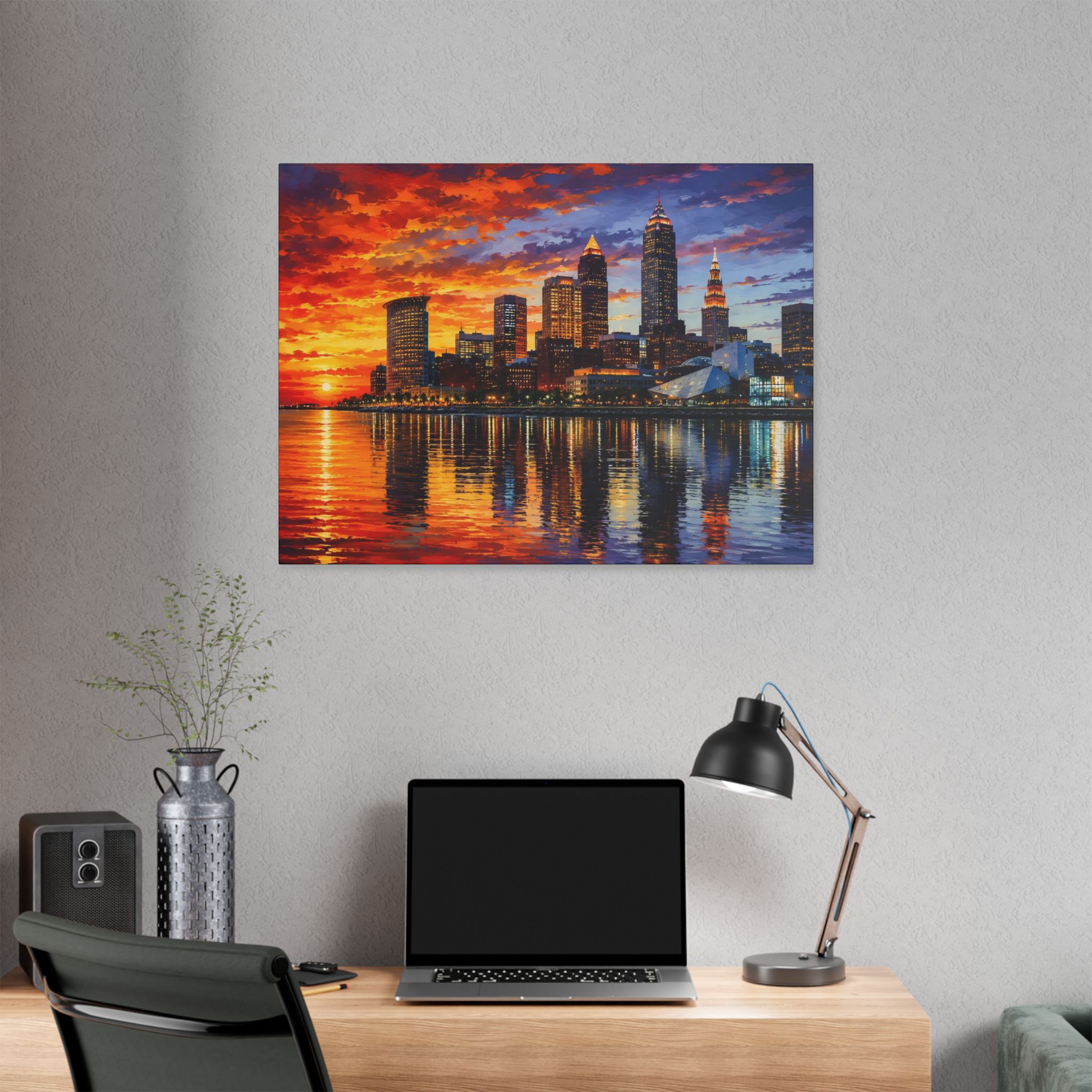 Sunset City Skyline Canvas Print — Cleveland Afterglow - Image 8