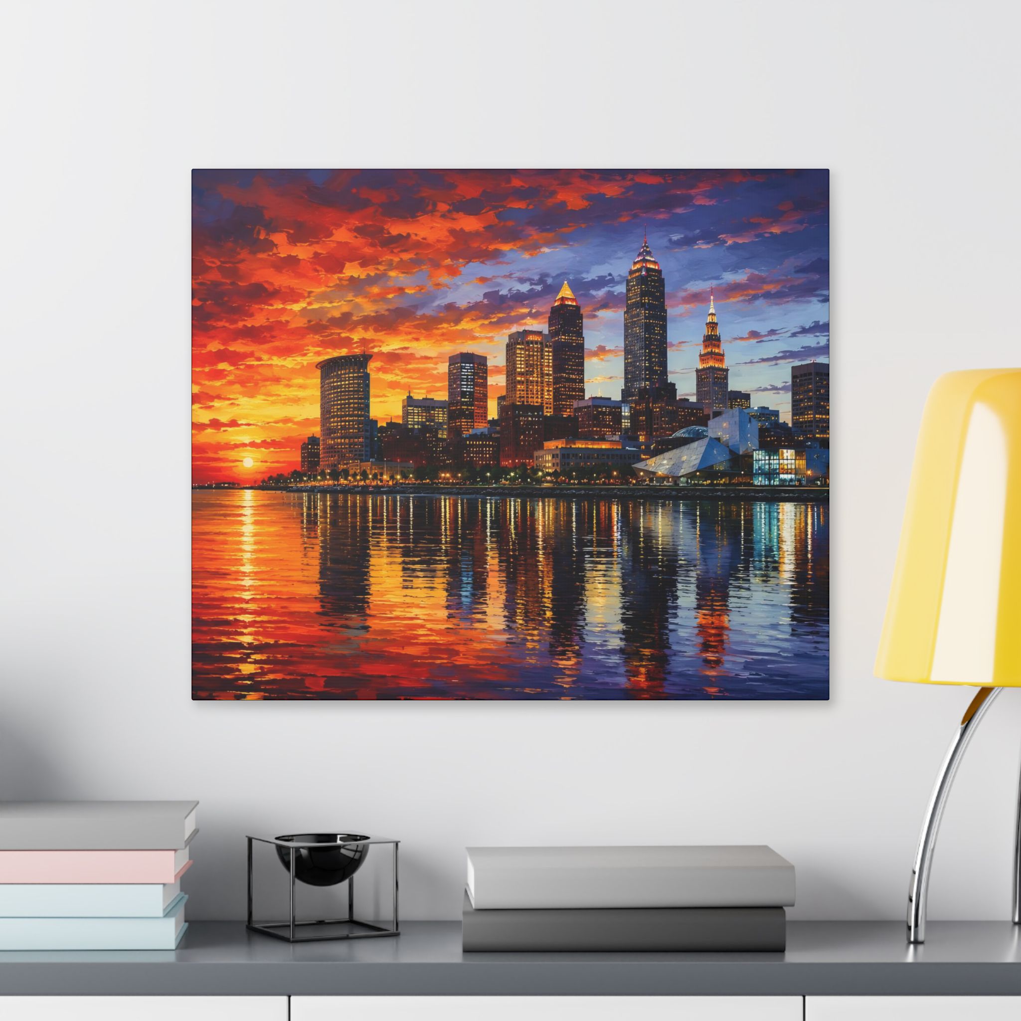 Sunset City Skyline Canvas Print — Cleveland Afterglow - Image 3