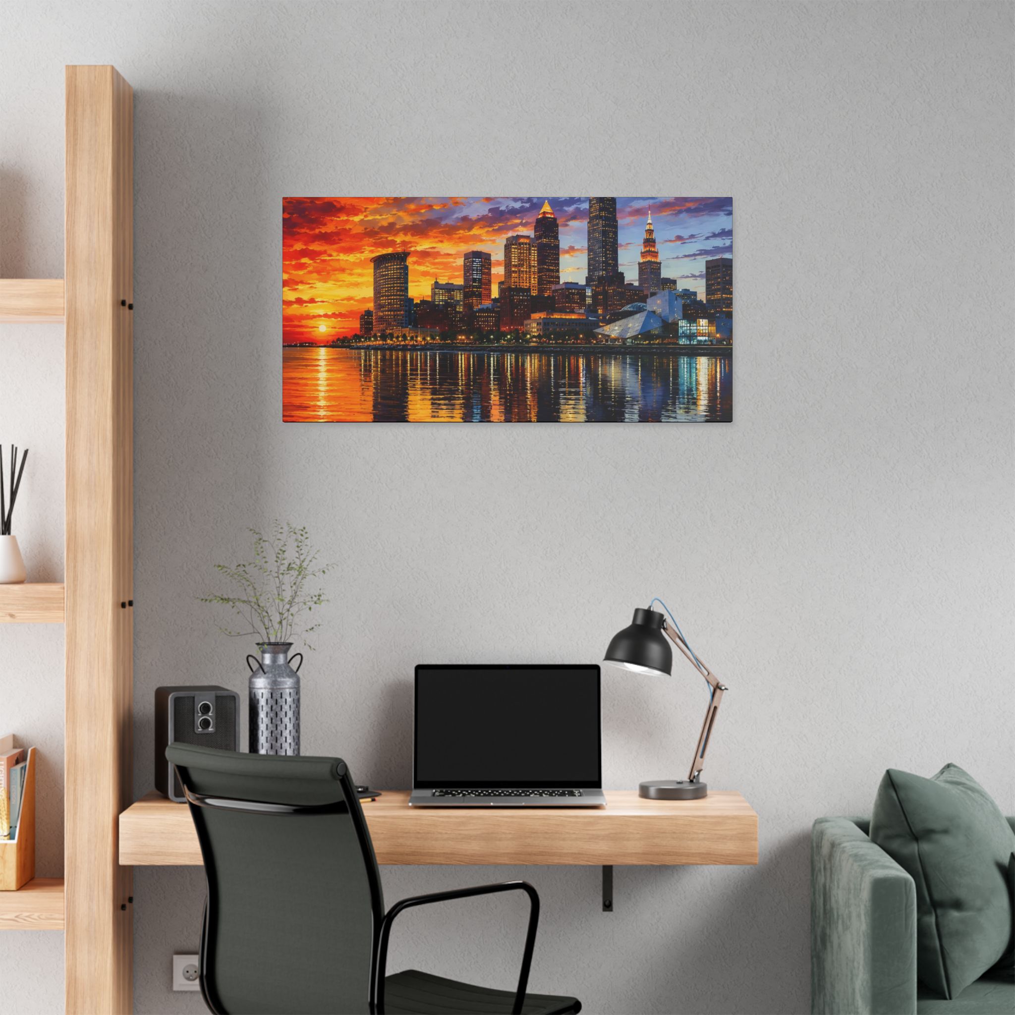 Sunset City Skyline Canvas Print — Cleveland Afterglow - Image 12