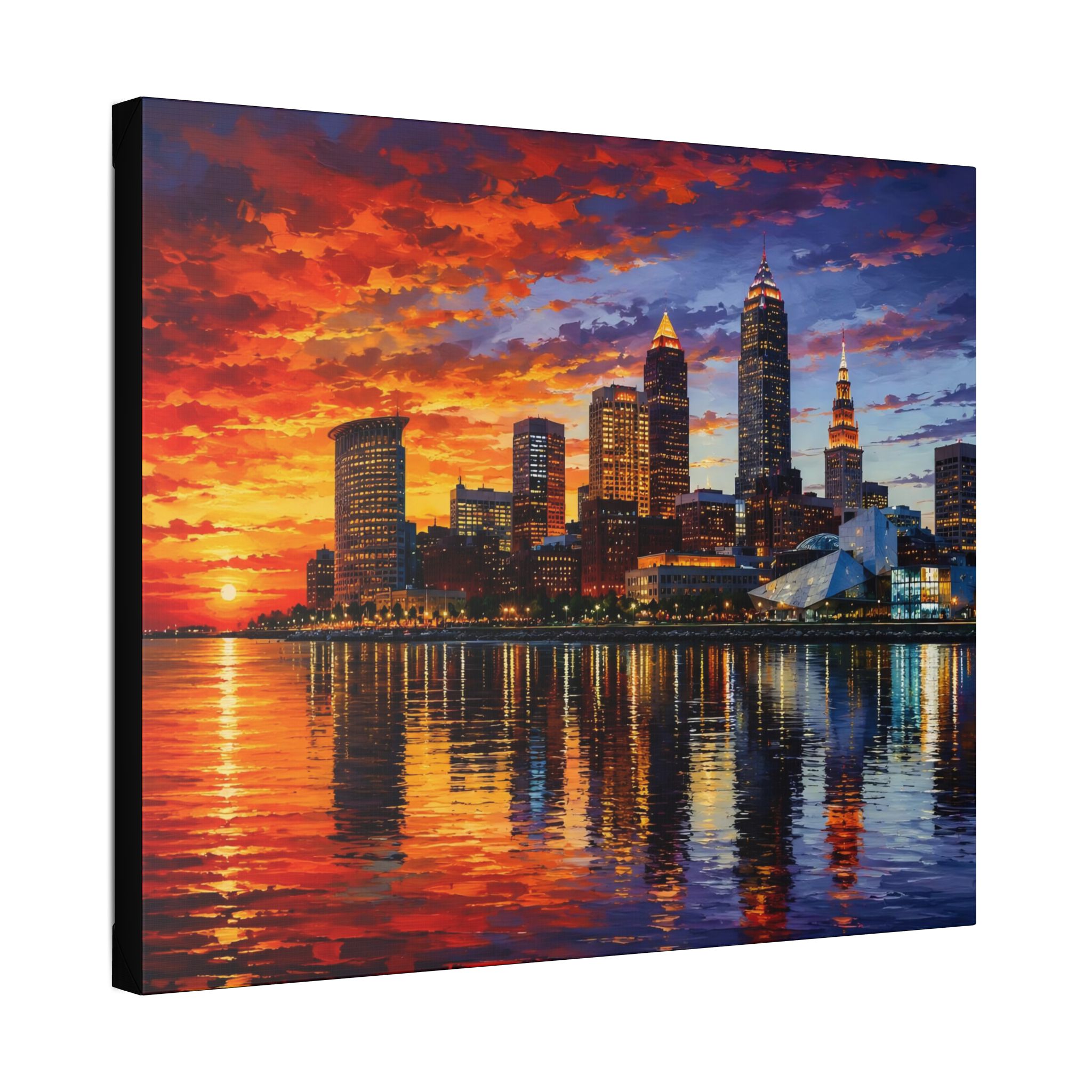 Sunset City Skyline Canvas Print — Cleveland Afterglow - Image 2
