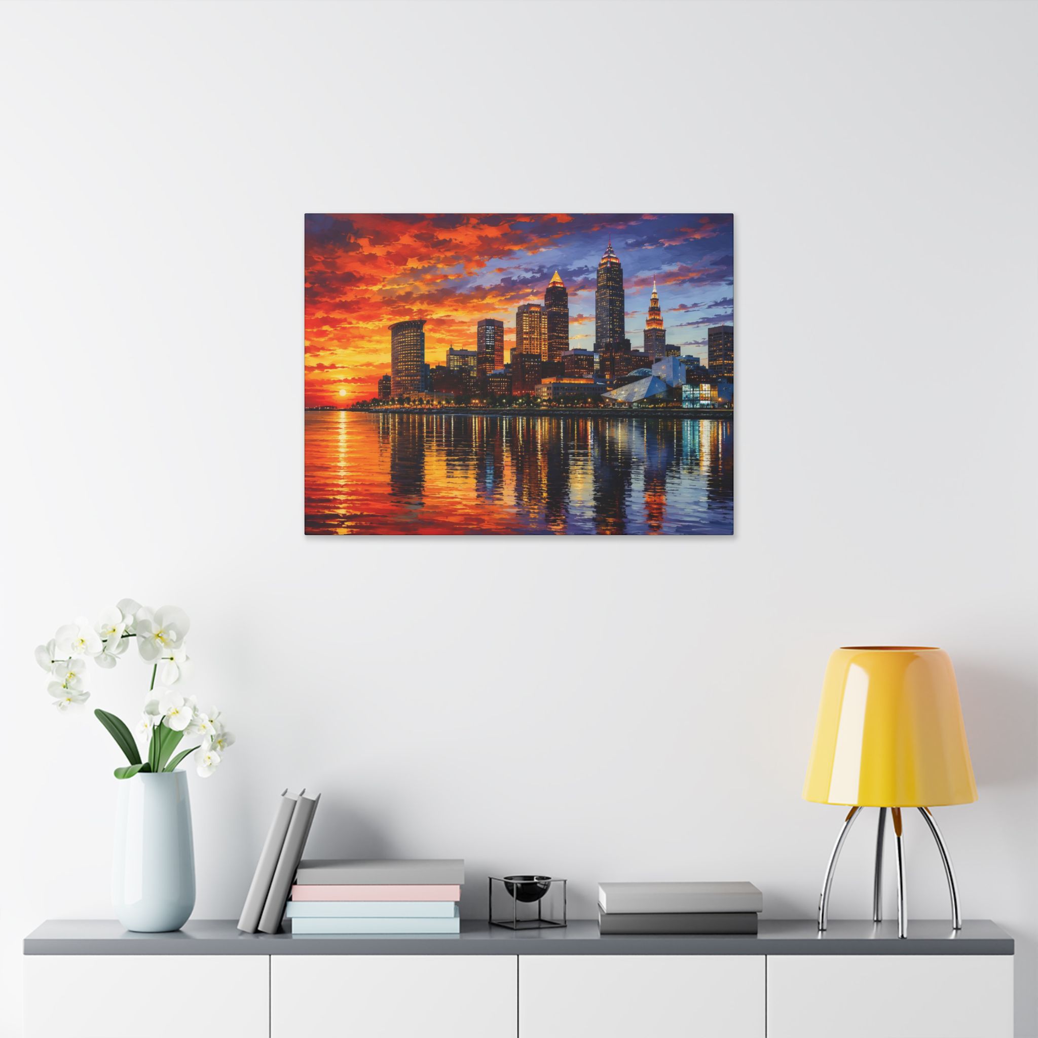Sunset City Skyline Canvas Print — Cleveland Afterglow - Image 7